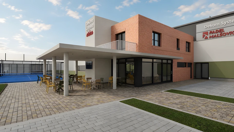 Padelové centrum Hradec Králové – Kavárna s krytou terasou u padelových kurtů