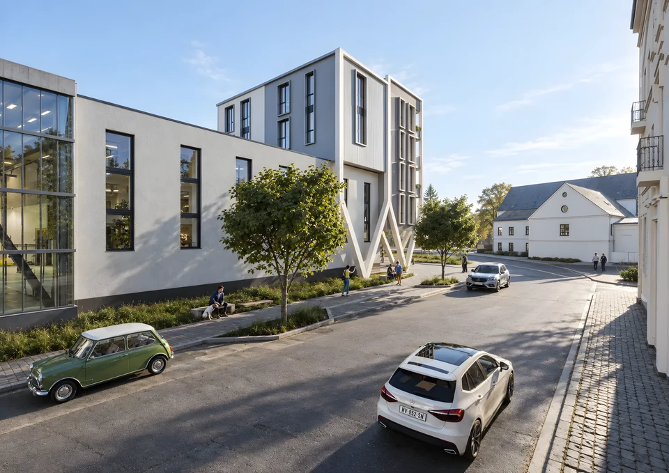 Sporthotel Chrudim, boční pohled na hotel